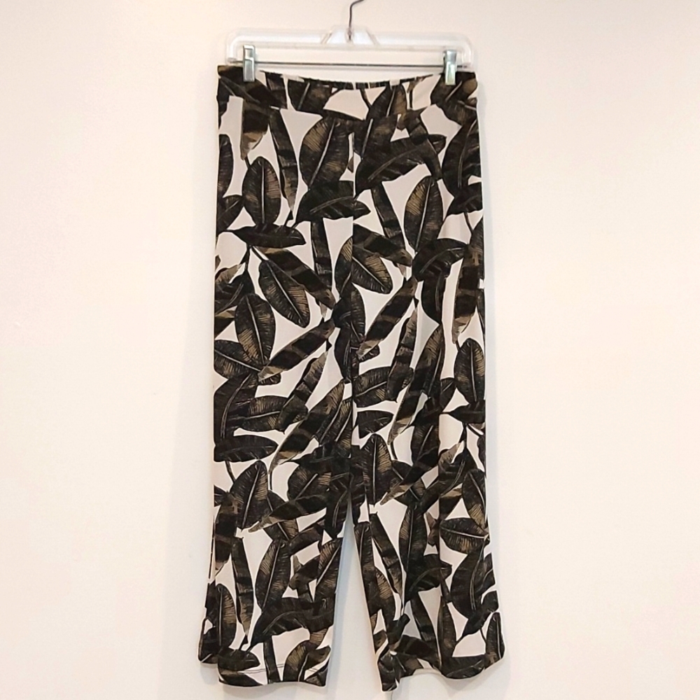 Wide-leg Tropical Print Pants Size S